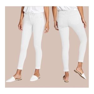 Dear John Gisele High Waisted Skinny Jean White Frayed Hem Denim Stretch Size 29